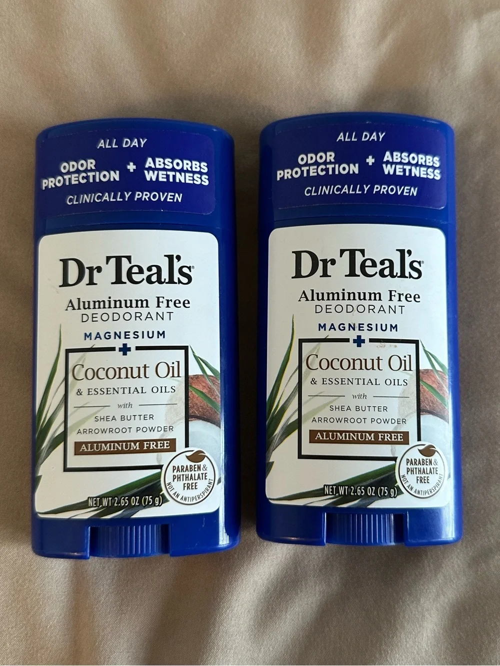 Dr Teals Aluminum-Free Deodorant - Coconut Oil Shea Butter Arrowroot Powder